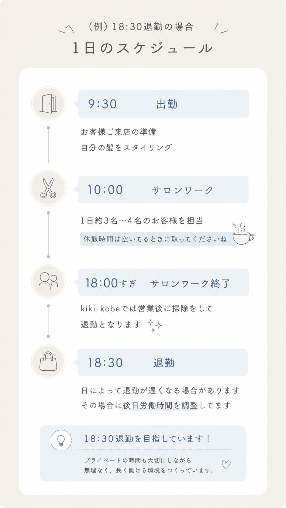 神戸三宮美容師求人、三宮フリーランス美容師、三宮美容師、神戸美容師、三宮美容師、kiki-kobeスケジュール